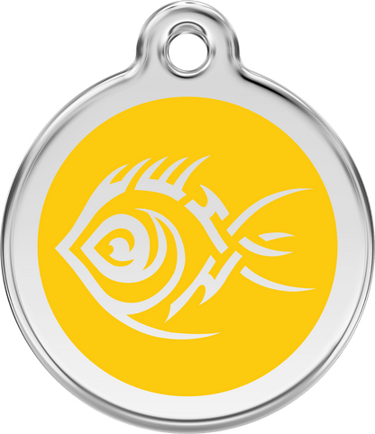 Red Dingo Enamel Dog Tag - Tribal Fish