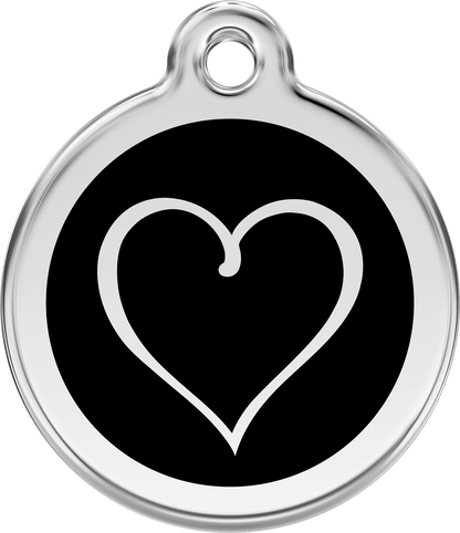 Red Dingo Enamel Cat Tag - Heart