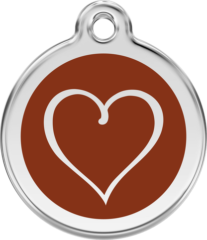 Red Dingo Enamel Cat Tag - Heart