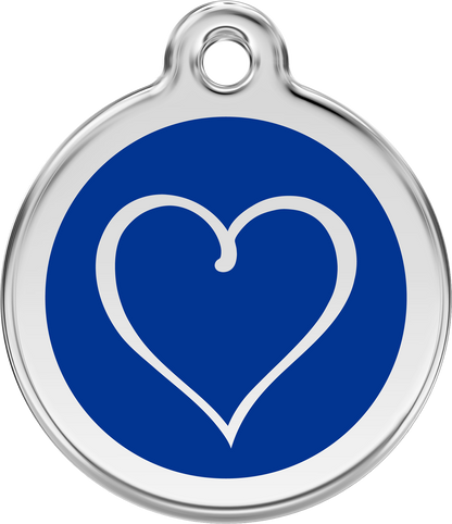 Red Dingo Enamel Cat Tag - Heart