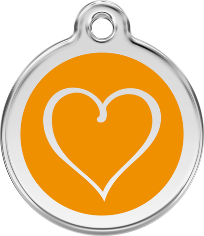 Red Dingo Enamel Cat Tag - Heart