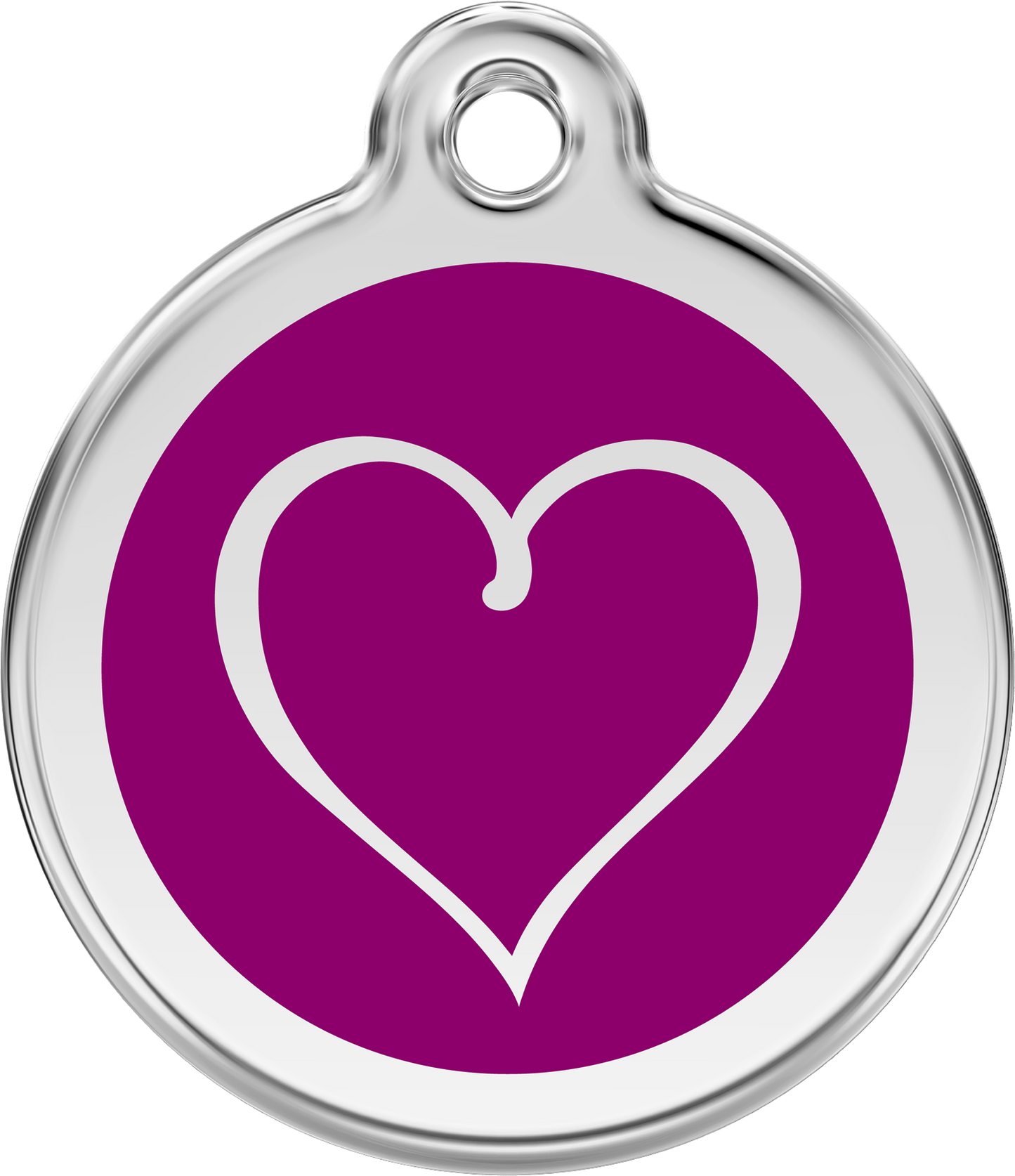 Red Dingo Enamel Cat Tag - Heart