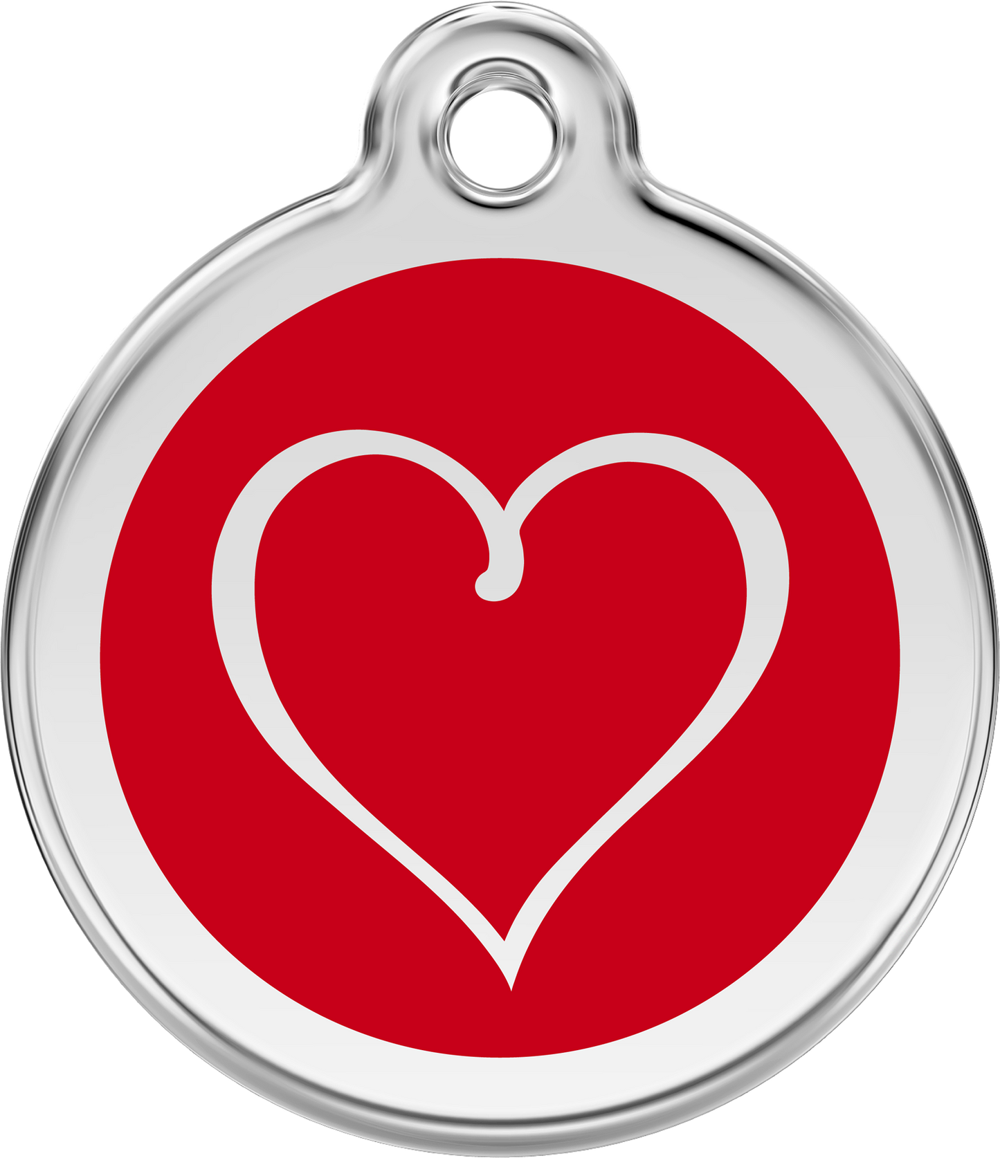 Red Dingo Enamel Cat Tag - Heart