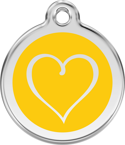 Red Dingo Enamel Cat Tag - Heart