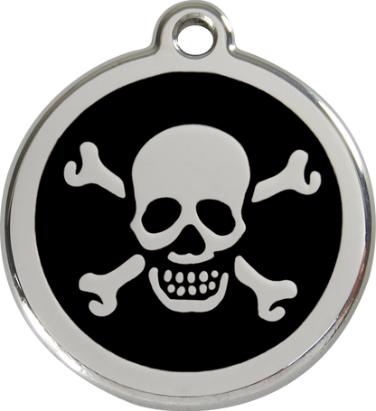 Red Dingo Enamel Dog Tag - Skull & Crossbones