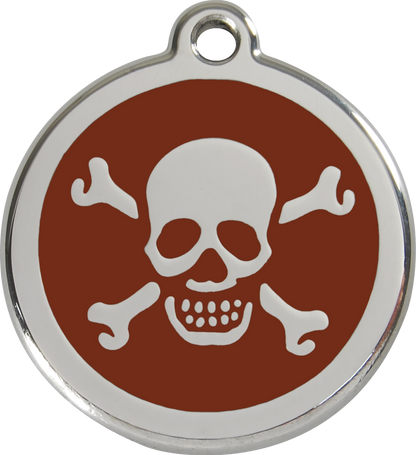 Red Dingo Enamel Dog Tag - Skull & Crossbones