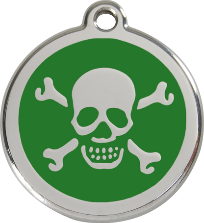 Red Dingo Enamel Dog Tag - Skull & Crossbones