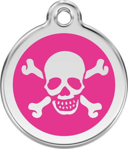 Red Dingo Enamel Dog Tag - Skull & Crossbones