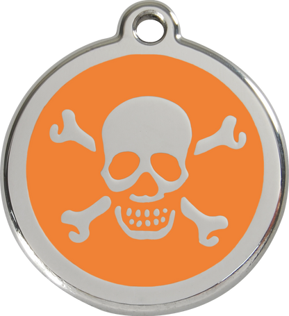 Red Dingo Enamel Dog Tag - Skull & Crossbones