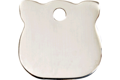 Red Dingo Stainless Steel "Cat Head" Pet Tag