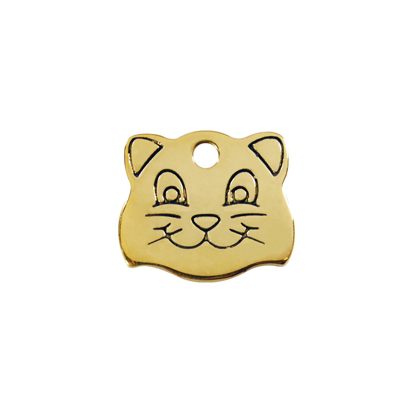 Red Dingo Brass "Cat Face" Pet Tag