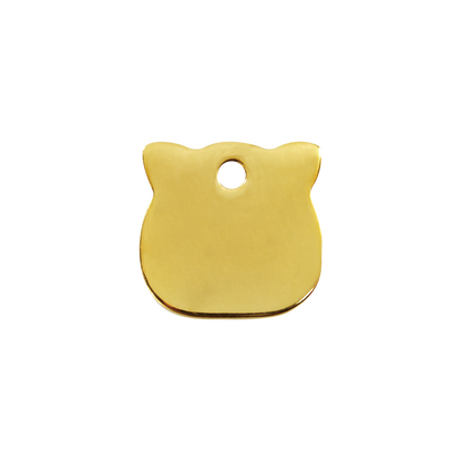 Red Dingo Brass "Cat Head" Pet Tag