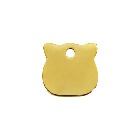 Red Dingo Brass "Cat Head" Pet Tag