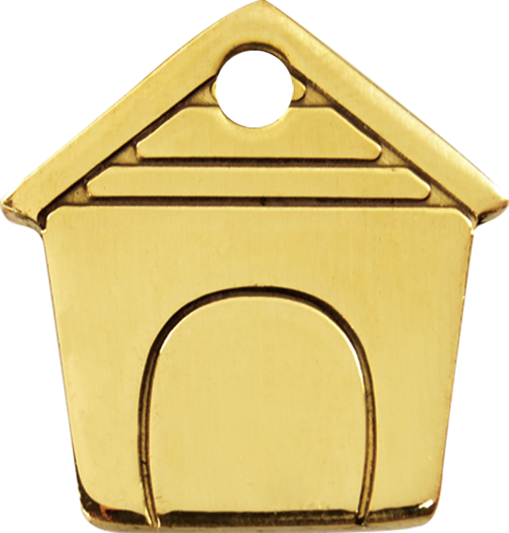 Red Dingo Brass "Dog House" Dog Tag