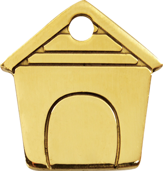 Red Dingo Brass "Dog House" Dog Tag