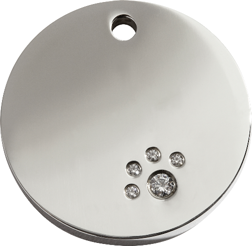 Red Dingo Diamante "Circle" Pet Tag