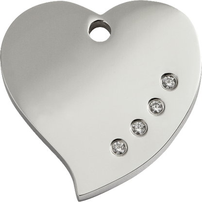 Red Dingo Diamante "Heart" Pet Tag