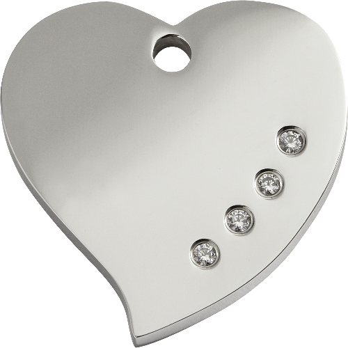Red Dingo Diamante "Heart" Pet Tag