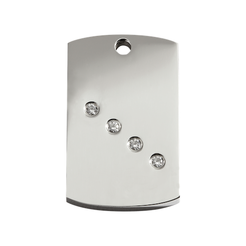 Red Dingo Diamante "Rectangle" Pet Tag