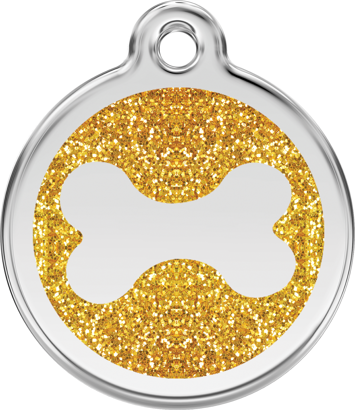 Red Dingo Bone Glitter Dog Tag
