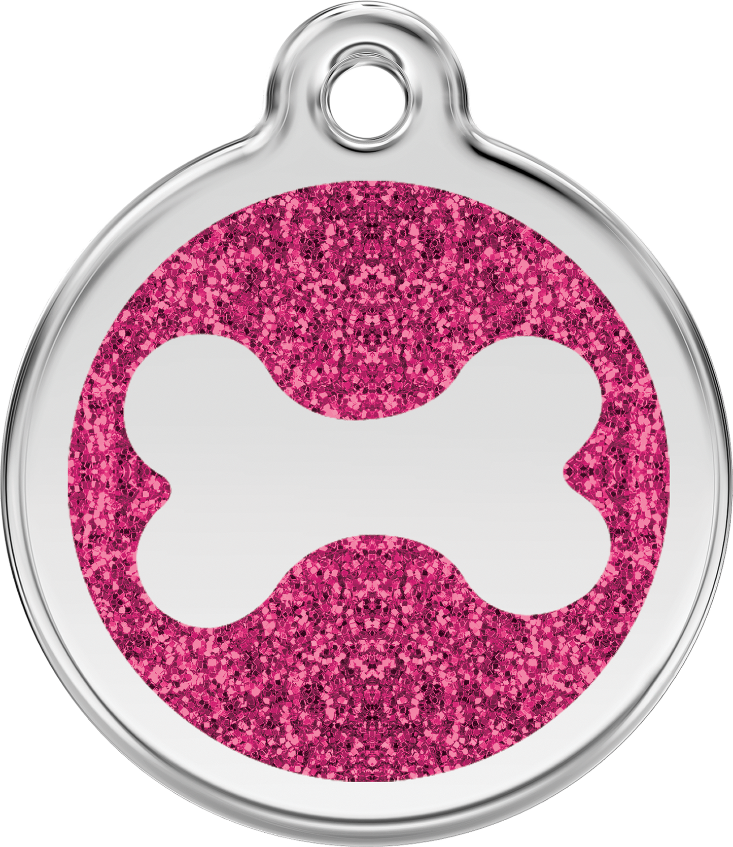 Red Dingo Bone Glitter Dog Tag