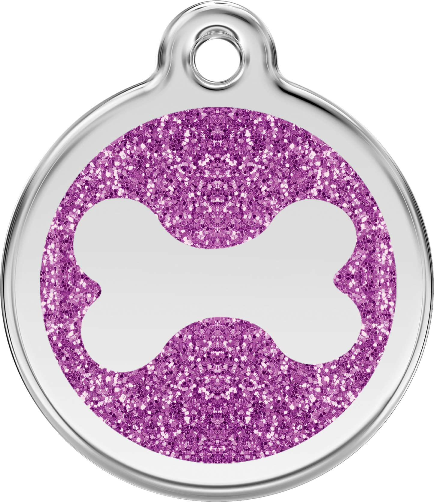 Red Dingo Bone Glitter Dog Tag