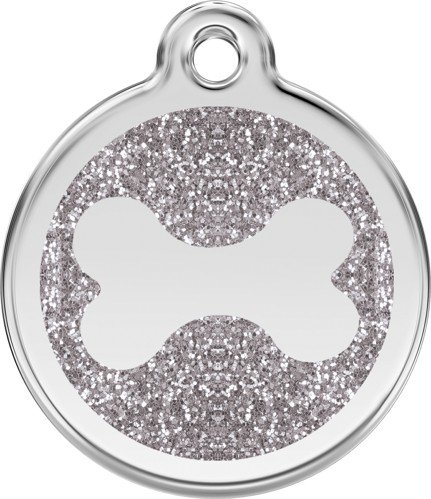 Red Dingo Bone Glitter Dog Tag