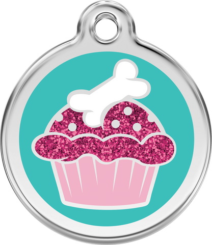 Red Dingo "Cupcake" Glitter Dog Tag