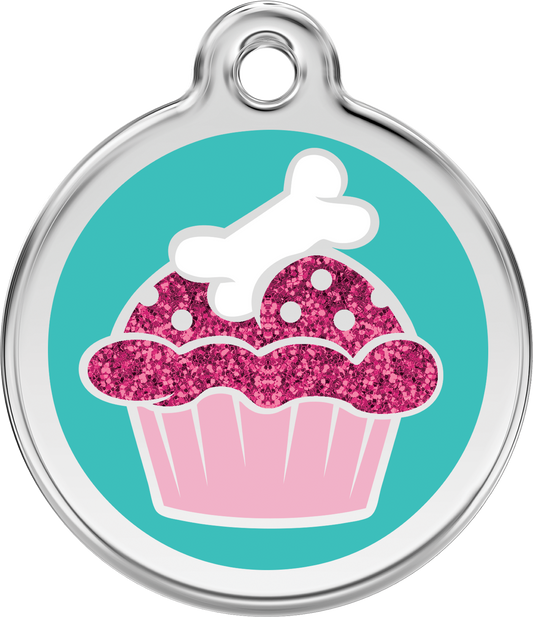 Red Dingo "Cupcake" Glitter Dog Tag
