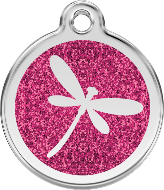 Red Dingo "Dragon Fly" Glitter Dog Tag