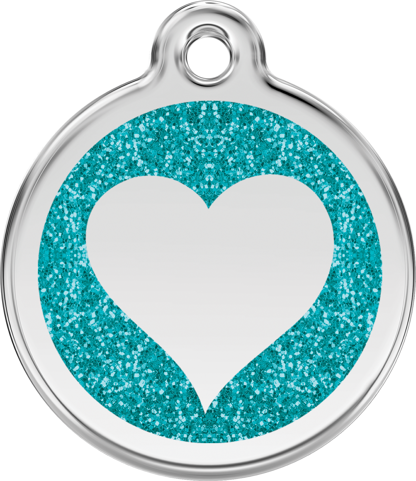Red Dingo Heart Glitter Dog Tag