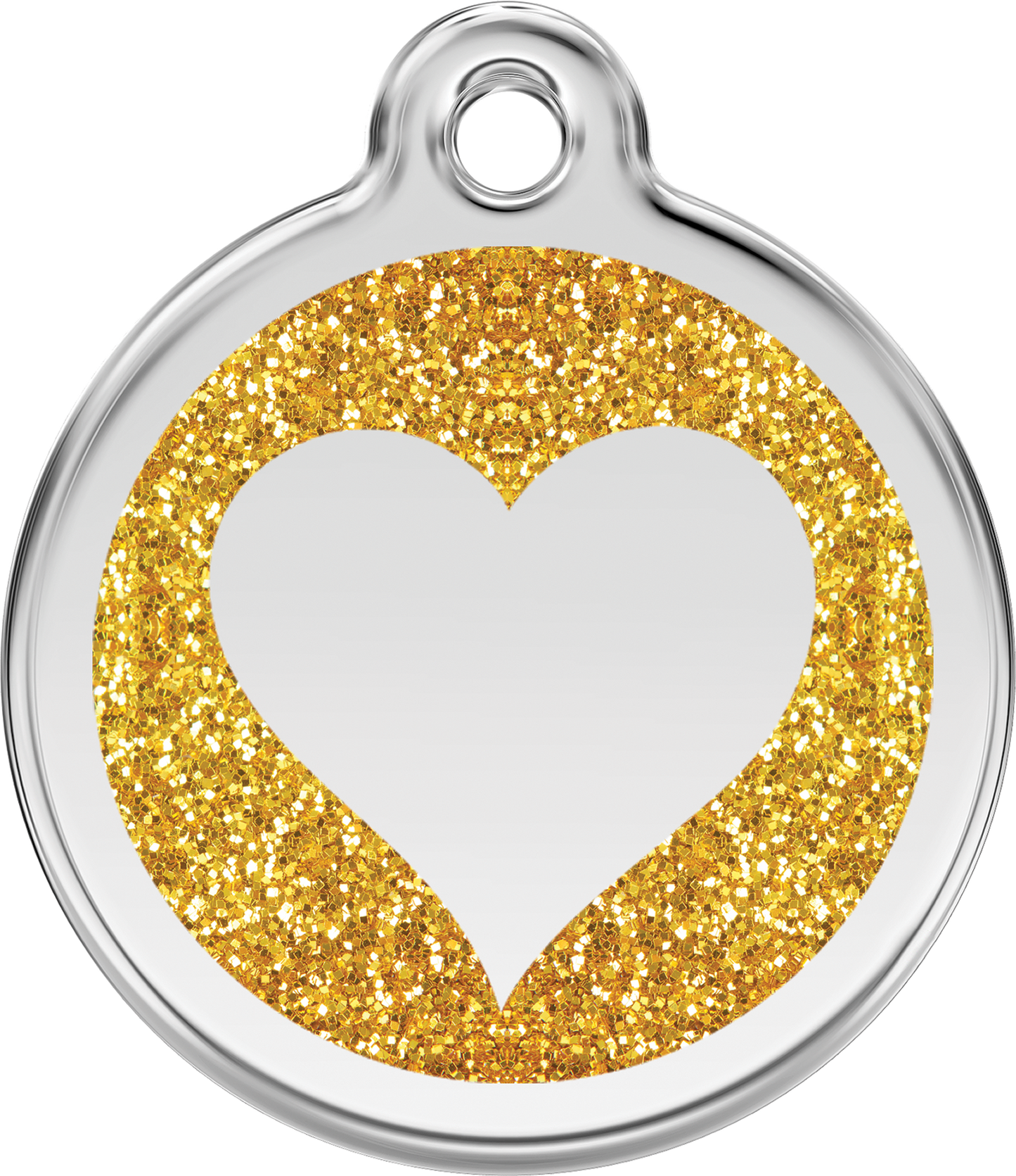 Red Dingo Heart Glitter Dog Tag
