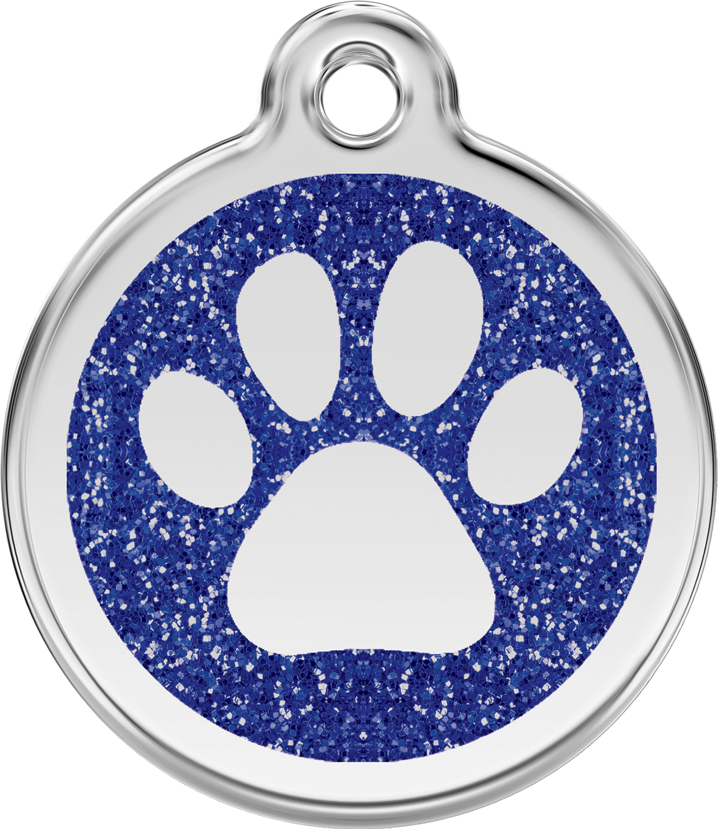 Red Dingo Paw Prints Glitter Pet Tag