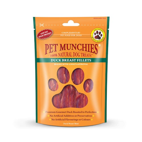 Pet Munchies Duck Breast Fillets Dog Treats 80g