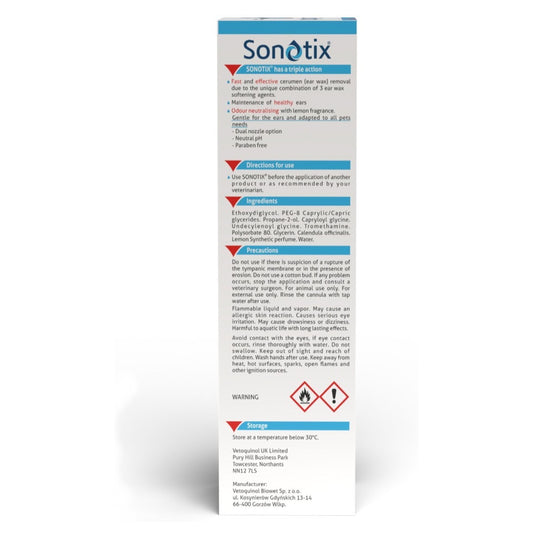 Sonotix Triple Action Ear Cleaner for Dogs and Cats 120ml
