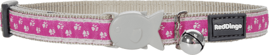 Red Dingo Paw Prints Cat Collar